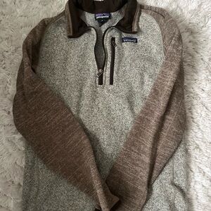 Patagonia Men's Zip-Up Sweater in Brown and Gray